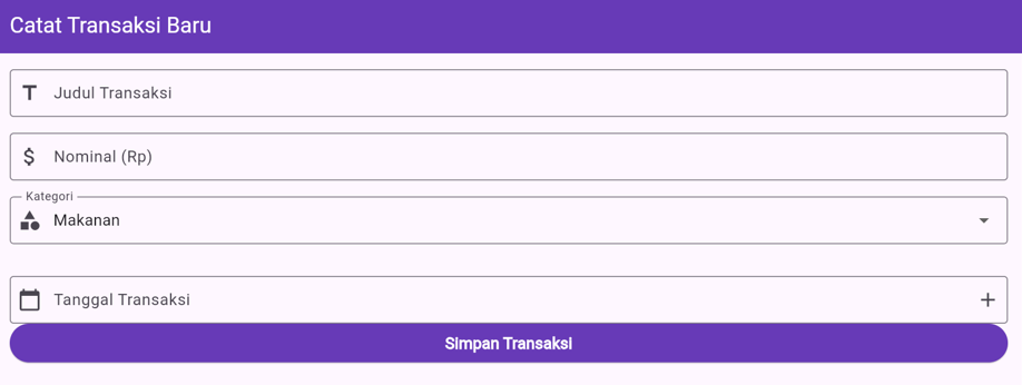 Input tanggal transaksi